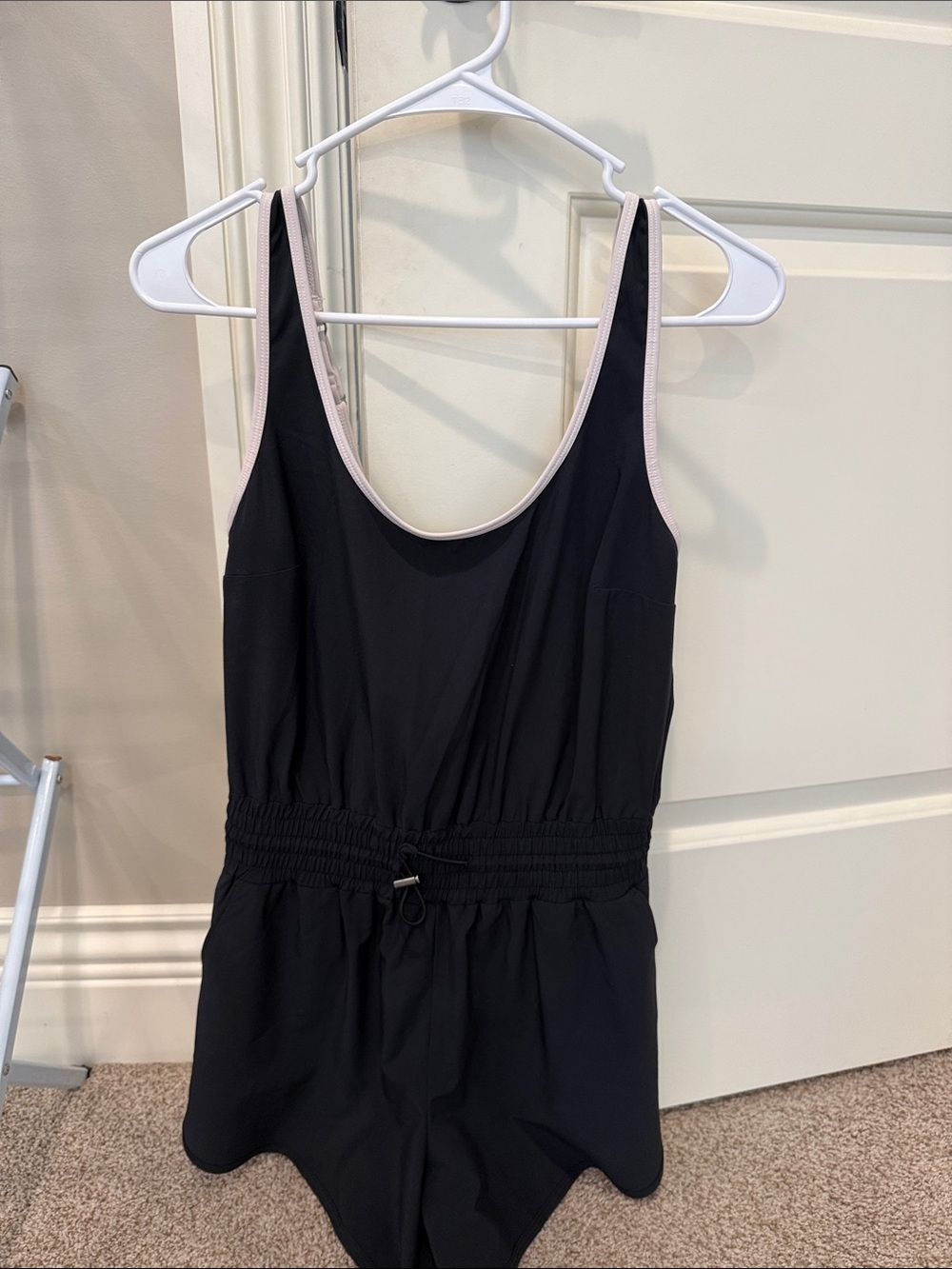 Abercrombie & Fitch Black One-Piece Romper with Light Trim